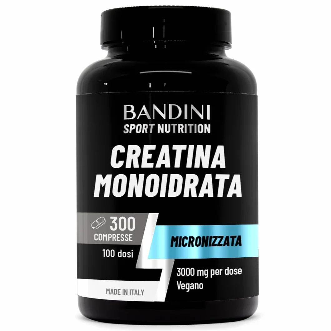 Bandini Creatina Monoidrata 300 Compresse 3000mg Integratore Allenamento Pre Workout Vegan