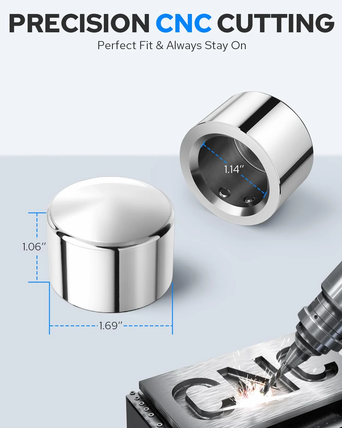 Tappo cromato per dado dell'asse Benlari compatibile Harley Davidson Touring Softail 2002-2019