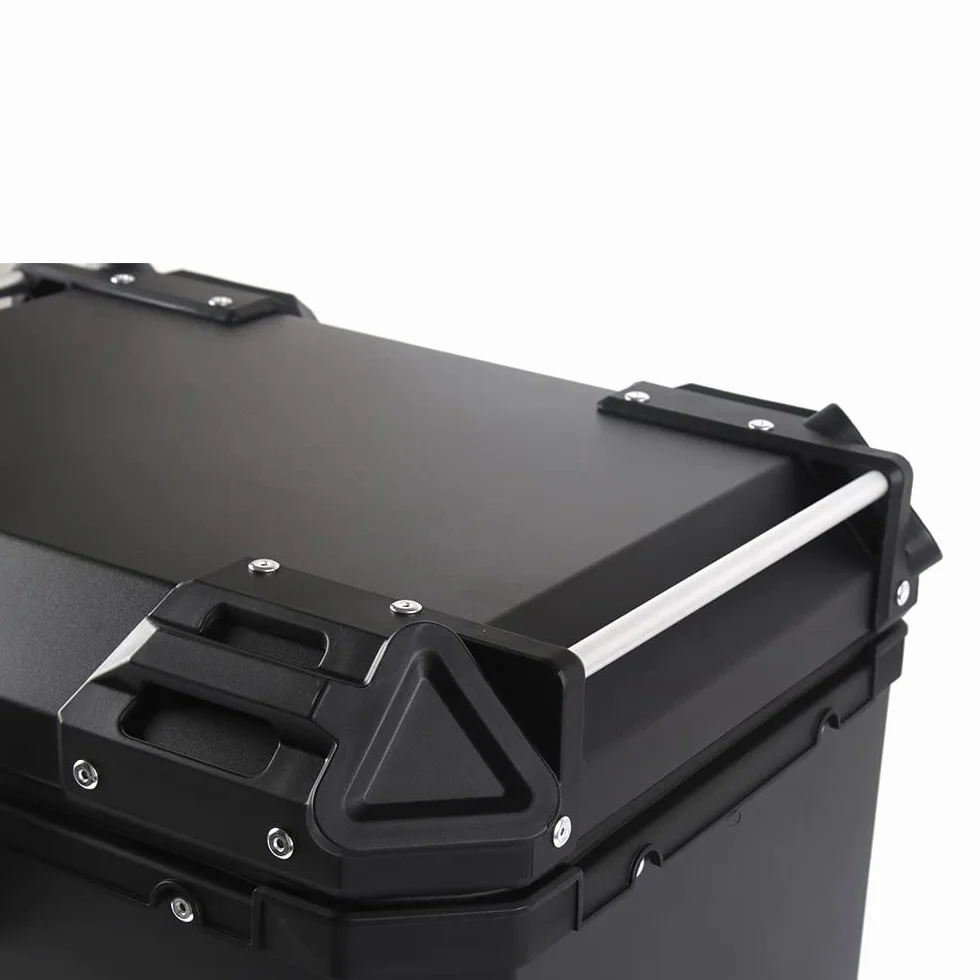 BigKing 45L Bauletto Posteriore Moto, Alluminio Baule da Moto Viaggiare Scatola di Coda con Blocco di Sicurezza per Conservazione Casco Bagagli Grandi, Impermeabile Motorbike Top Box Motociclo Topcase