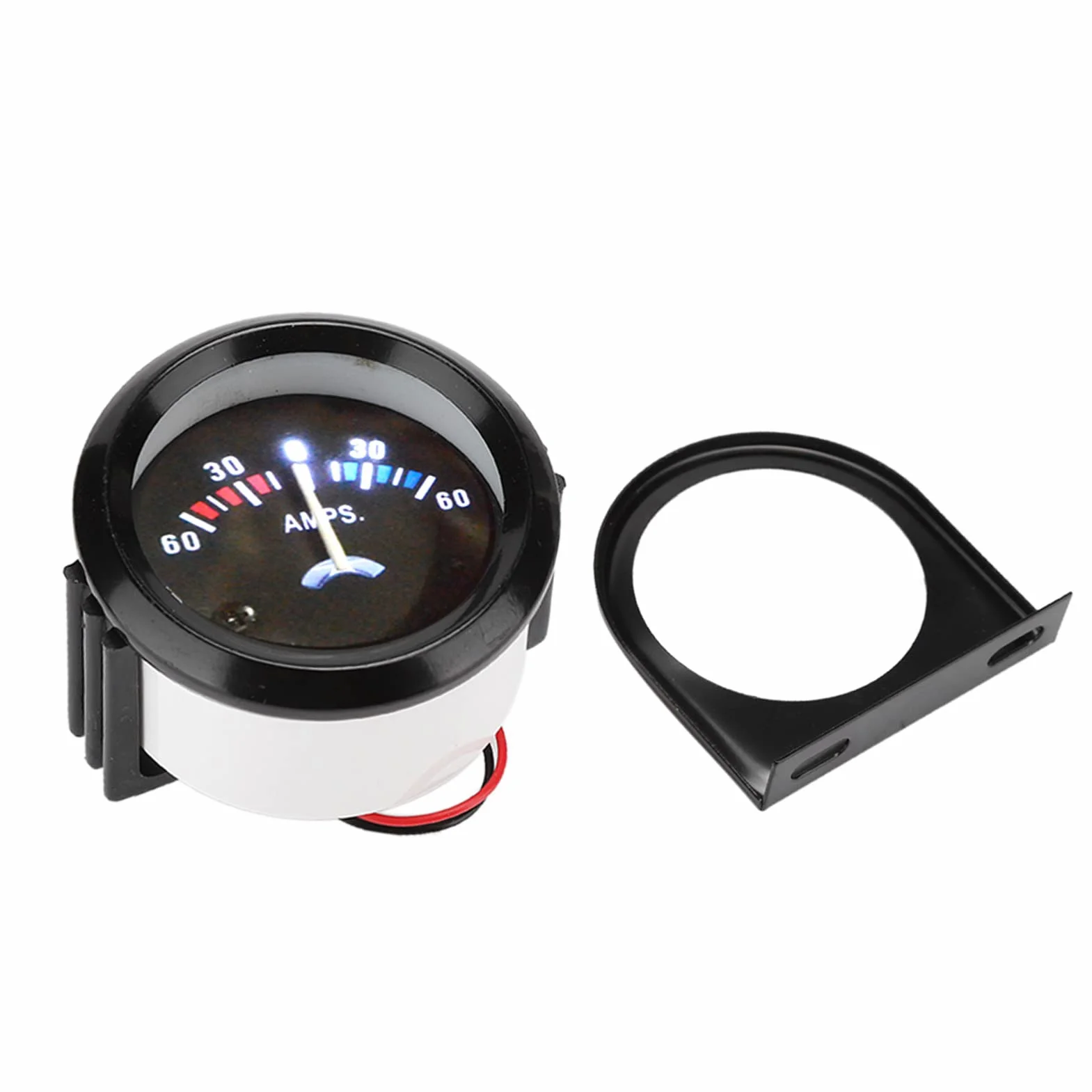 Amperometro Auto da 52 mm 60-0-60A con Retroilluminazione per Monitoraggio Corrente Compatibile con Maggior parte dei Veicoli Ideale per Modifiche