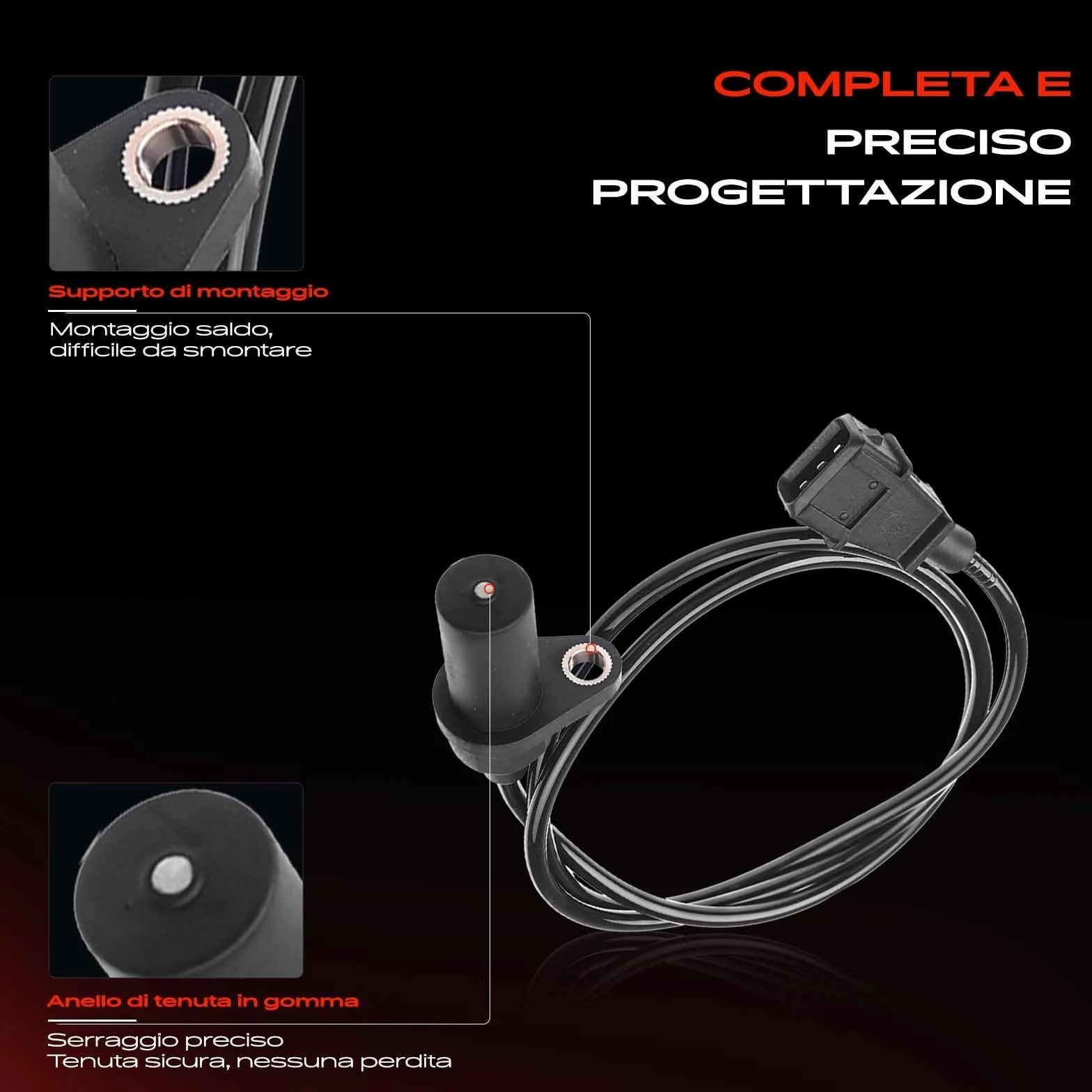 Frankberg Posizione dell'albero Motore Sensore dell'albero Motore 3-Poli Compatibile con Seicento/600 187 1.1 1998-2010 Replace# 46778331,55189514