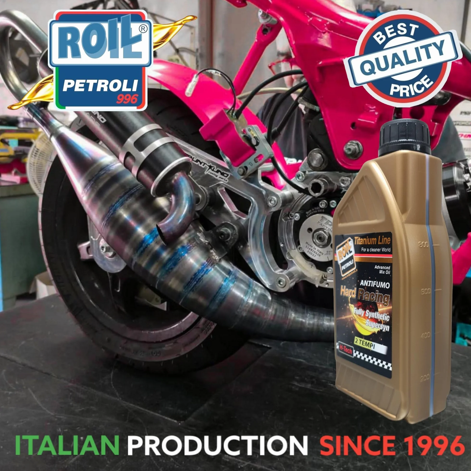 ROIL HARD RACING 2T ANTIFUMO 100% sintetico JASO FD DFI