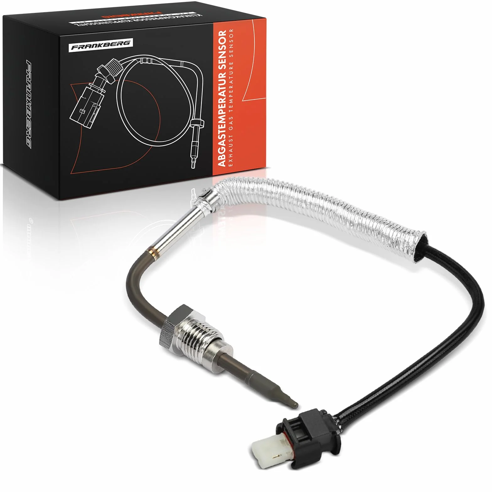 Frankberg Sensore temperatura gas di scarico Sensore gas di scarico 2-Poli Compatibile con B-Class W242 W246 Fortwo Coupé 451 CLA Shooting Brake X117 GLClasse A X156 Classe A W176 Replace# 0009051532