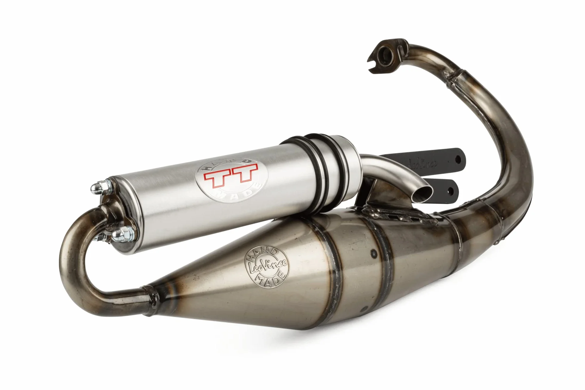 Impianto di scarico LeoVince Handmade TT per MBK Booster 50 (tutti i modelli) / Spirit (tutti i modelli) / Rocket/Slider/Yamaha BWs, con marchio di omologazione E