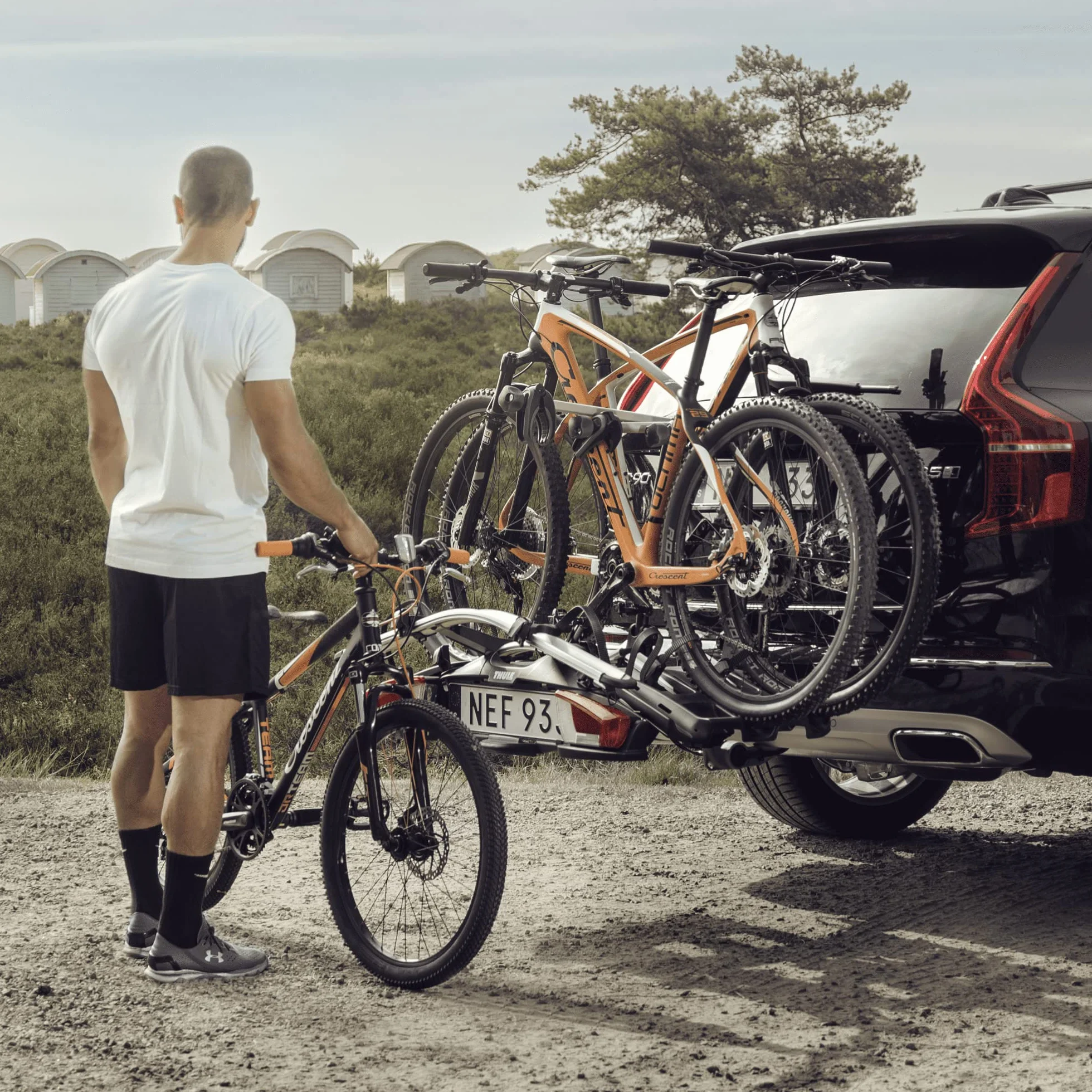 Thule Velocompact 13-pin Portabici Piattaforma Gancio Traino Czarny/aluminium, 3 rowery