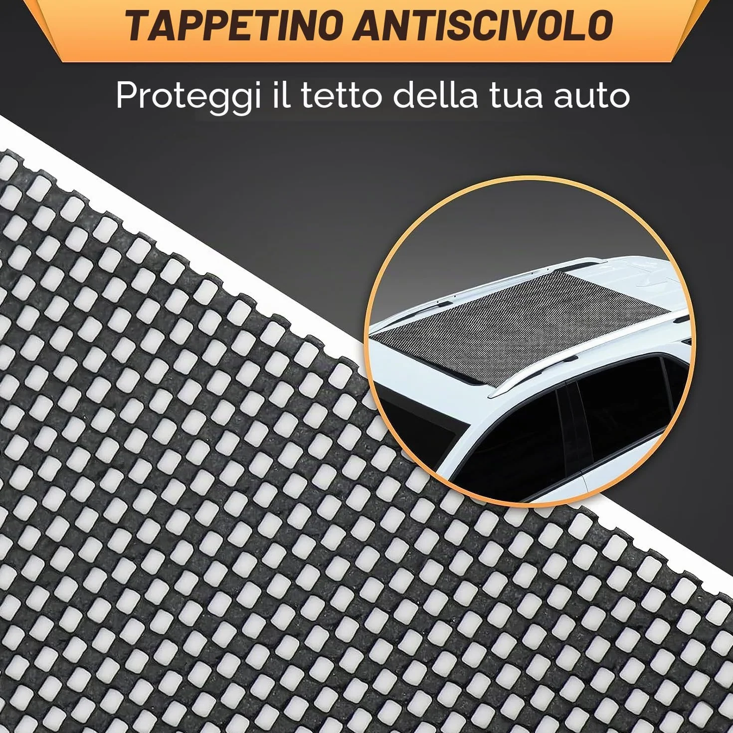 Sailnovo Box da tetto per auto, 21 piedi cubi, pieghevole, con tappetino antiscivolo, 6 ganci per porta, in PVC 1000D, per auto con/senza barra trasversale per portapacchi (arancione)