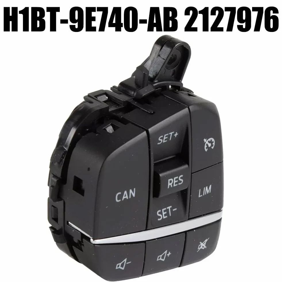 Interruttore volante sinistro per Focus per Fiesta Custom 2009-2024 per sostituzione con OEM H1BT-9E740-AB, ABS nero