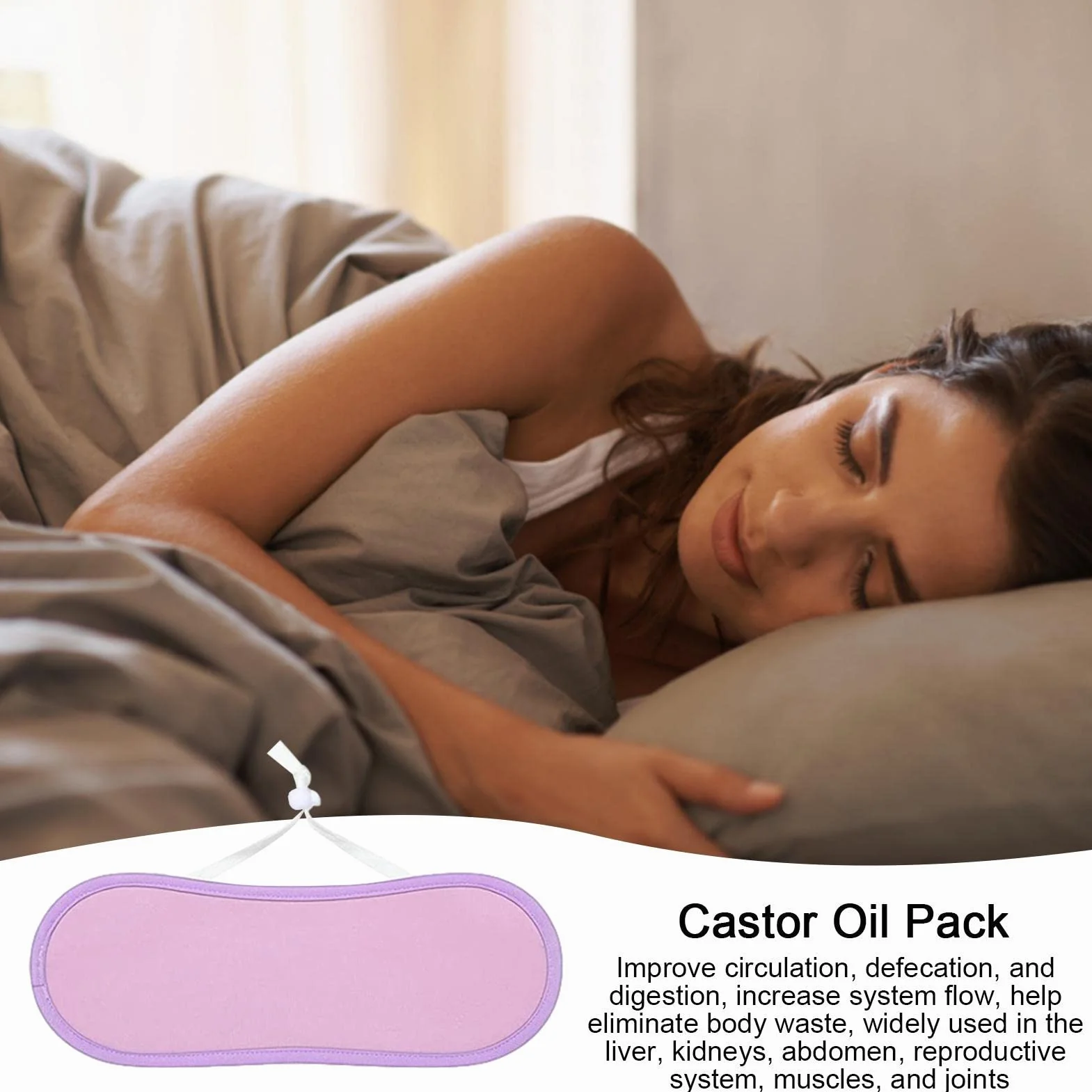 Fascia regolabile per supporto olio di ricino, vita, fegato, muscoli articolari, cura del collo