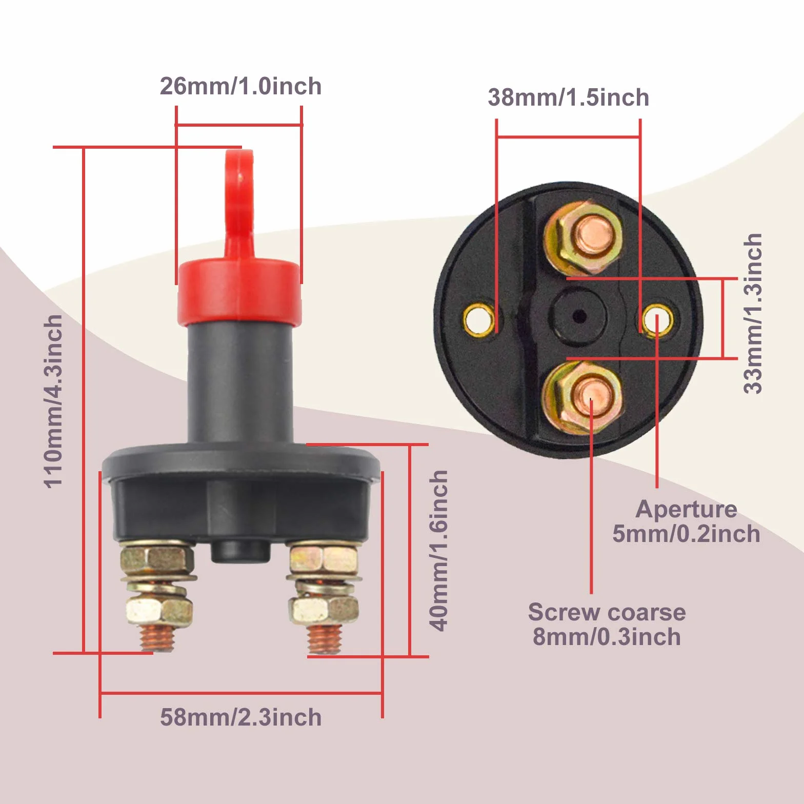 Batteria Principale Interruttore 12V 300A Staccabatteria Isolatore con Chiavi Battery Switch Disconnessione per Auto Barca Camion