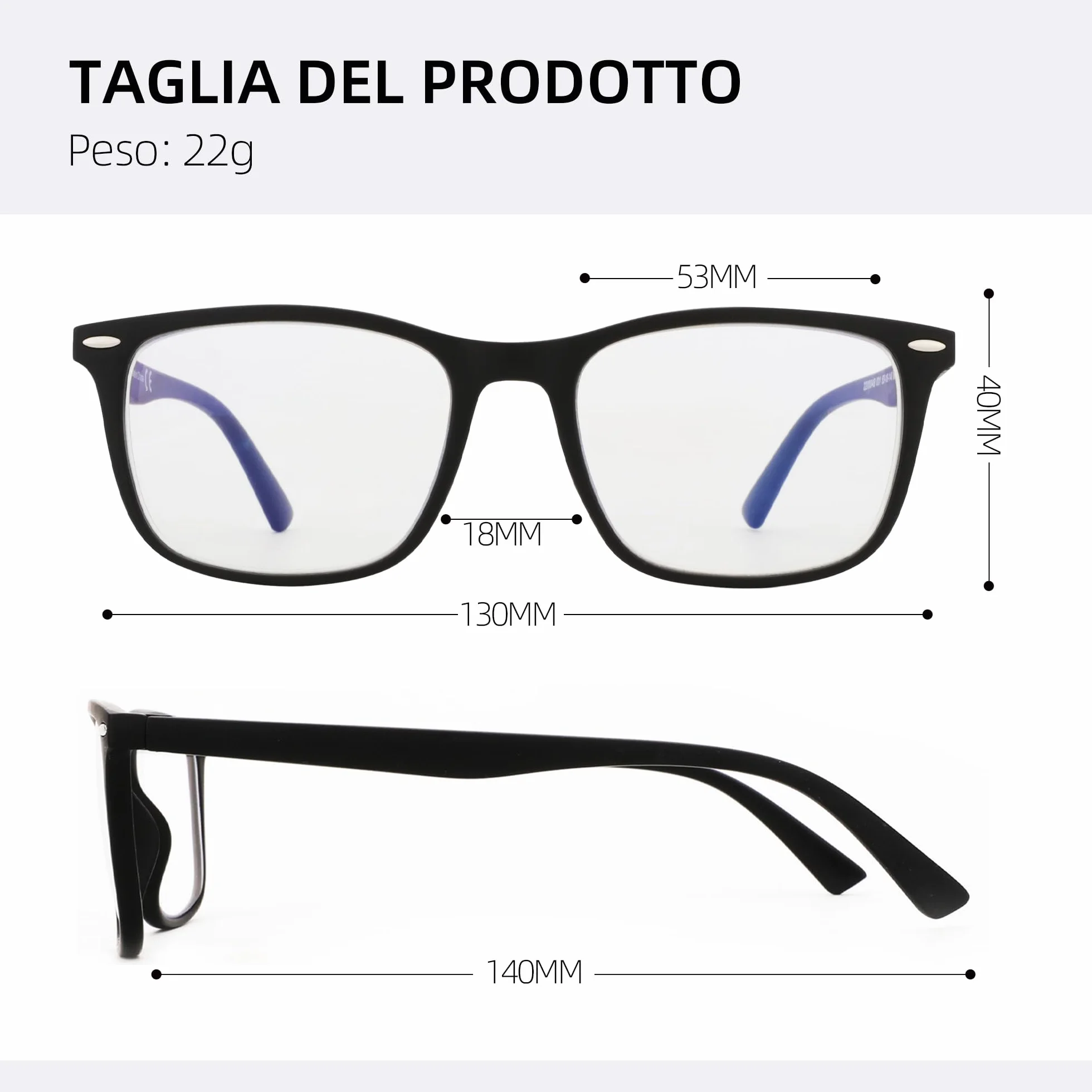ZENOTTIC Occhiali Anti Luce Blu da Lettura Lenti Quadrate per Computer Uomo Donna