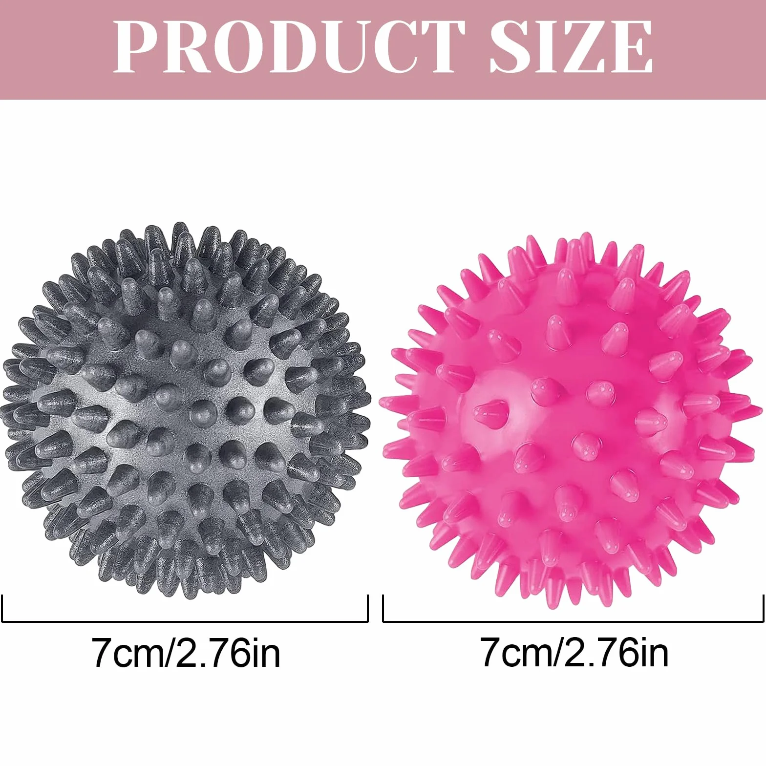 Palline Massaggio 7 cm Riccio per Punti Trigger, Alleviare Stress, Schiena, Piedi, Recupero Muscolare