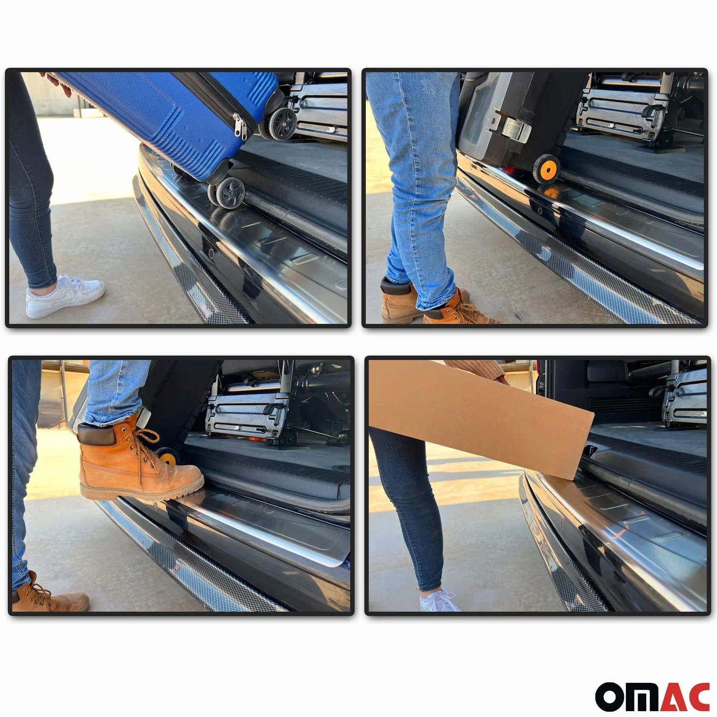 OMAC Protezione Paraurti Posteriore compatibile con VW T5 Multivan 2003-2015 Cromo Acciaio Inossidabile Spazzolato Argento