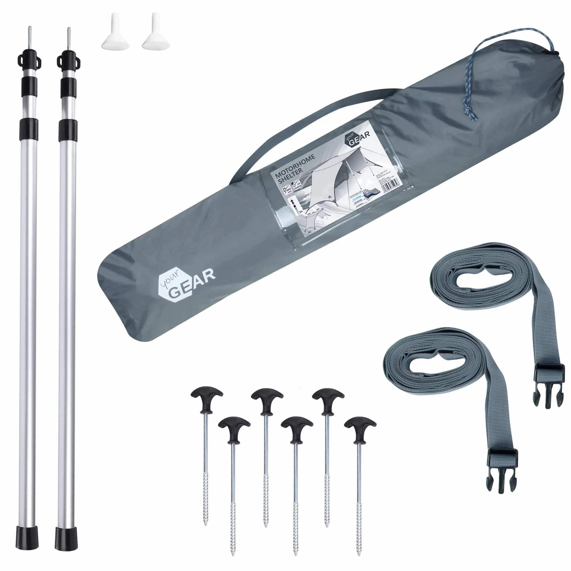 YourGEAR - Telo parasole per casa Tropea con pareti laterali, impermeabile, protezione UV 50, colonna d'acqua di 5000 mm, copertura parasole, per furgoni da campeggio, furgoni, auto, con barre di