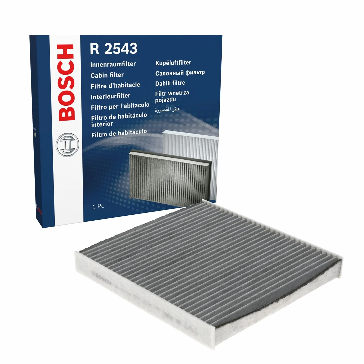 Bosch Filtro Abitacolo ai Carboni Attivi R2543, Filtro di Ricambio