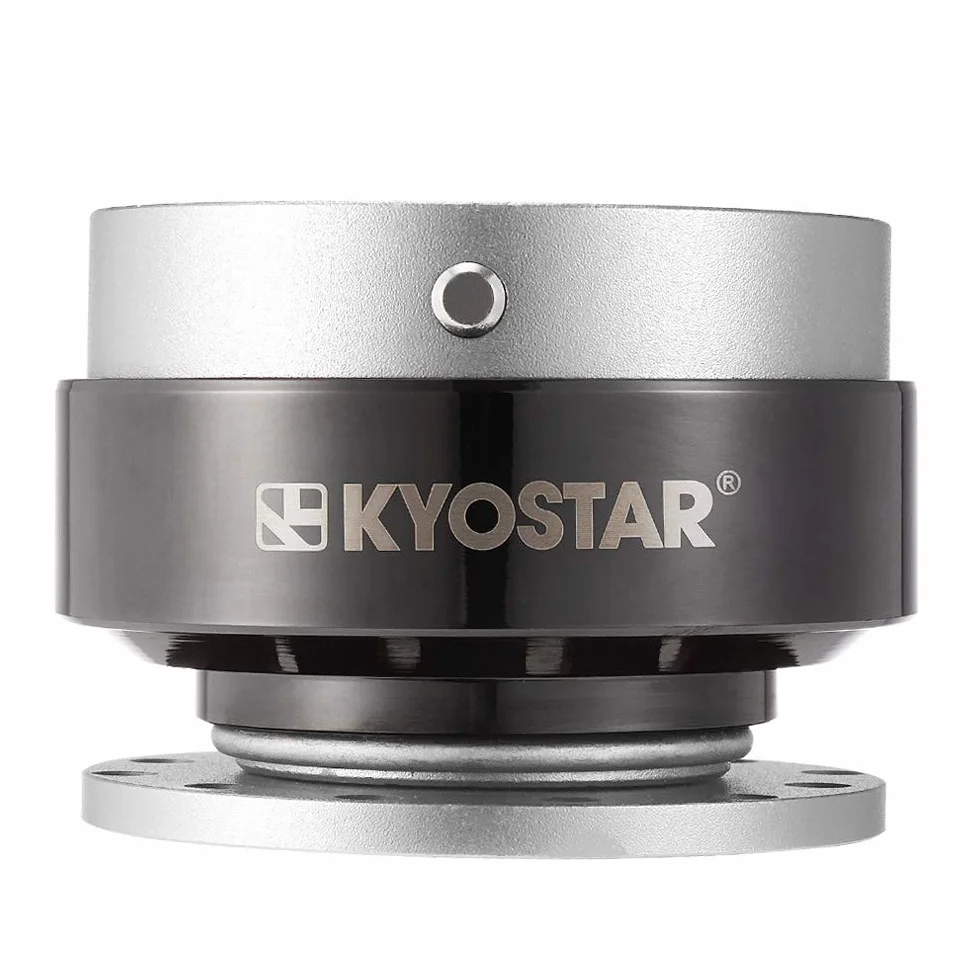 Kyostar Kit Boss con Adattatore Quick Release per Volante in Titanio e Nabe in Alluminio Argento