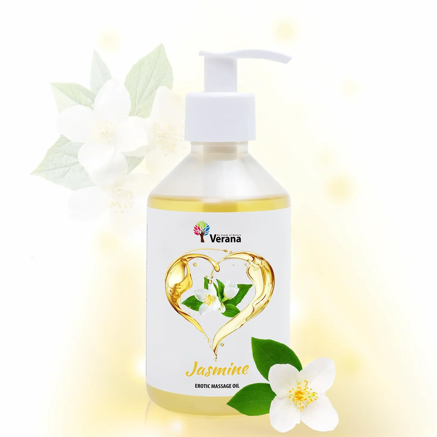Verana Olio da Massaggio Intimo 250 ml Gelsomino - Lubrificante Sessuale Naturale Bio Vegano Afrodisiaco