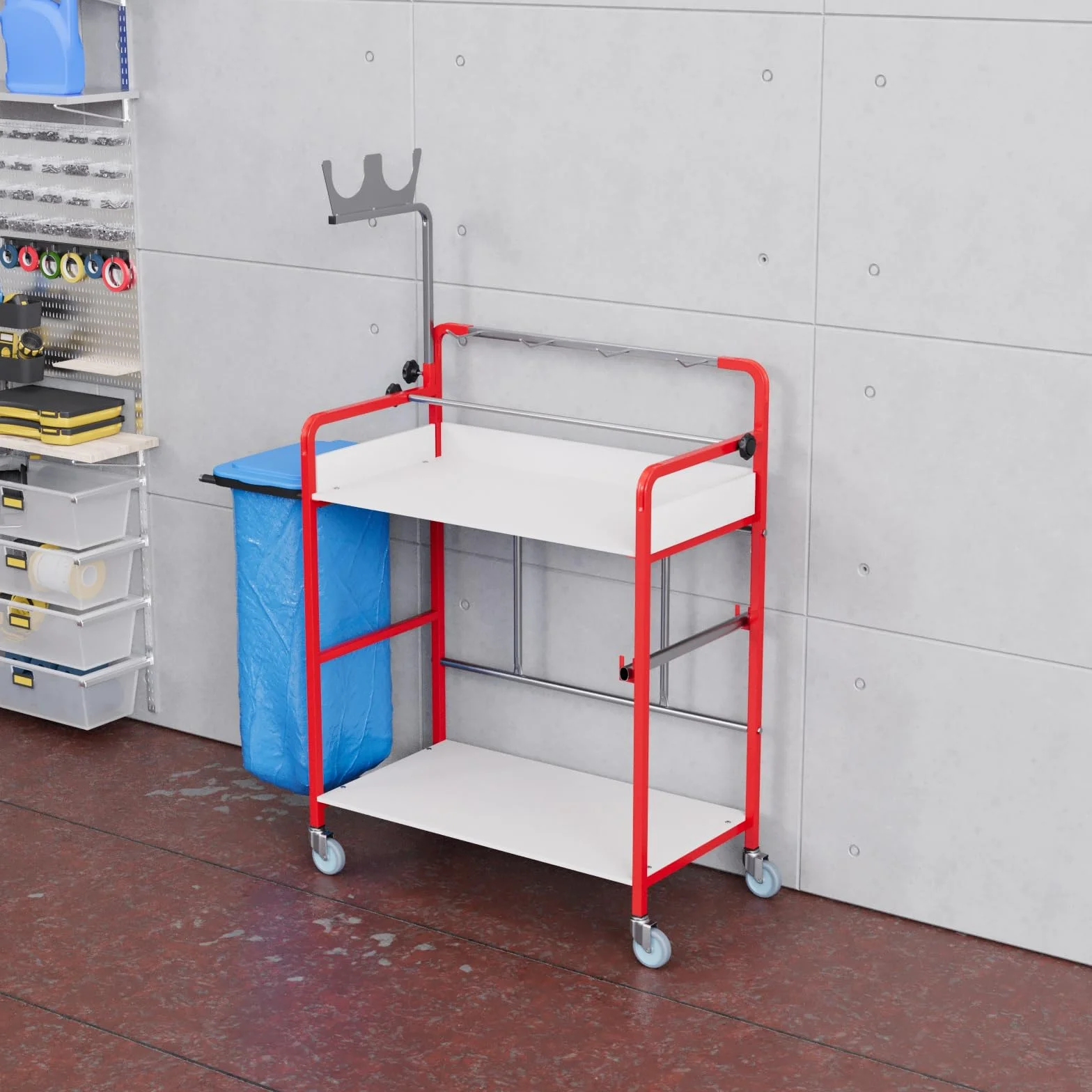 Carrello universale con ruote per lavori di verniciatura e officine