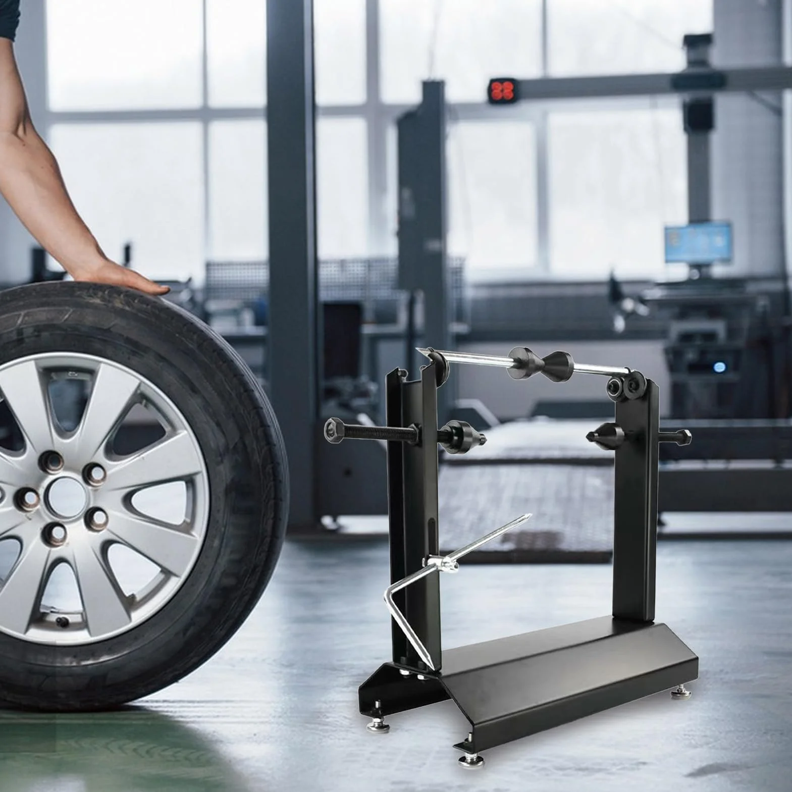 Bilanciatore Pneumatici Per Moto - Supporto Statico Manuale Per Equilibratura Ruote Moto, Strumento Professionale Per Officina Riparazione Pneumatici | Attrezzo Meccanico Per Cambio Ruota Motocicli, D