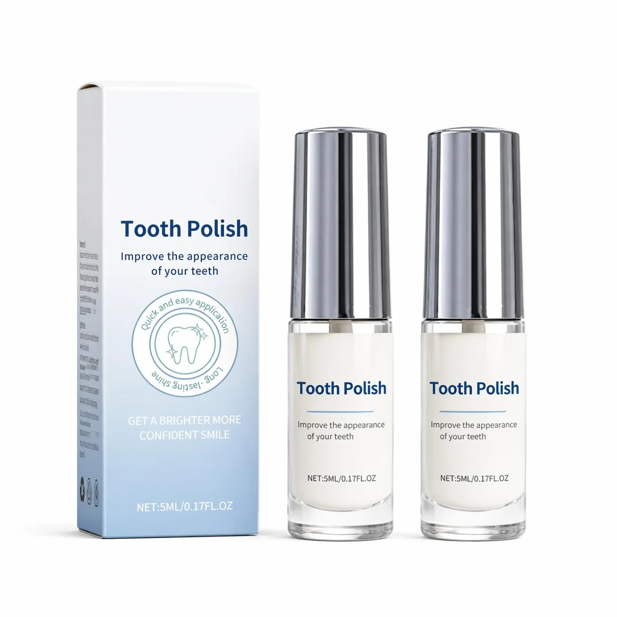 EONFAVE Miraloud Tooth Polish, 2 pezzi smalto denti bianco, penna sbiancamento denti portatile