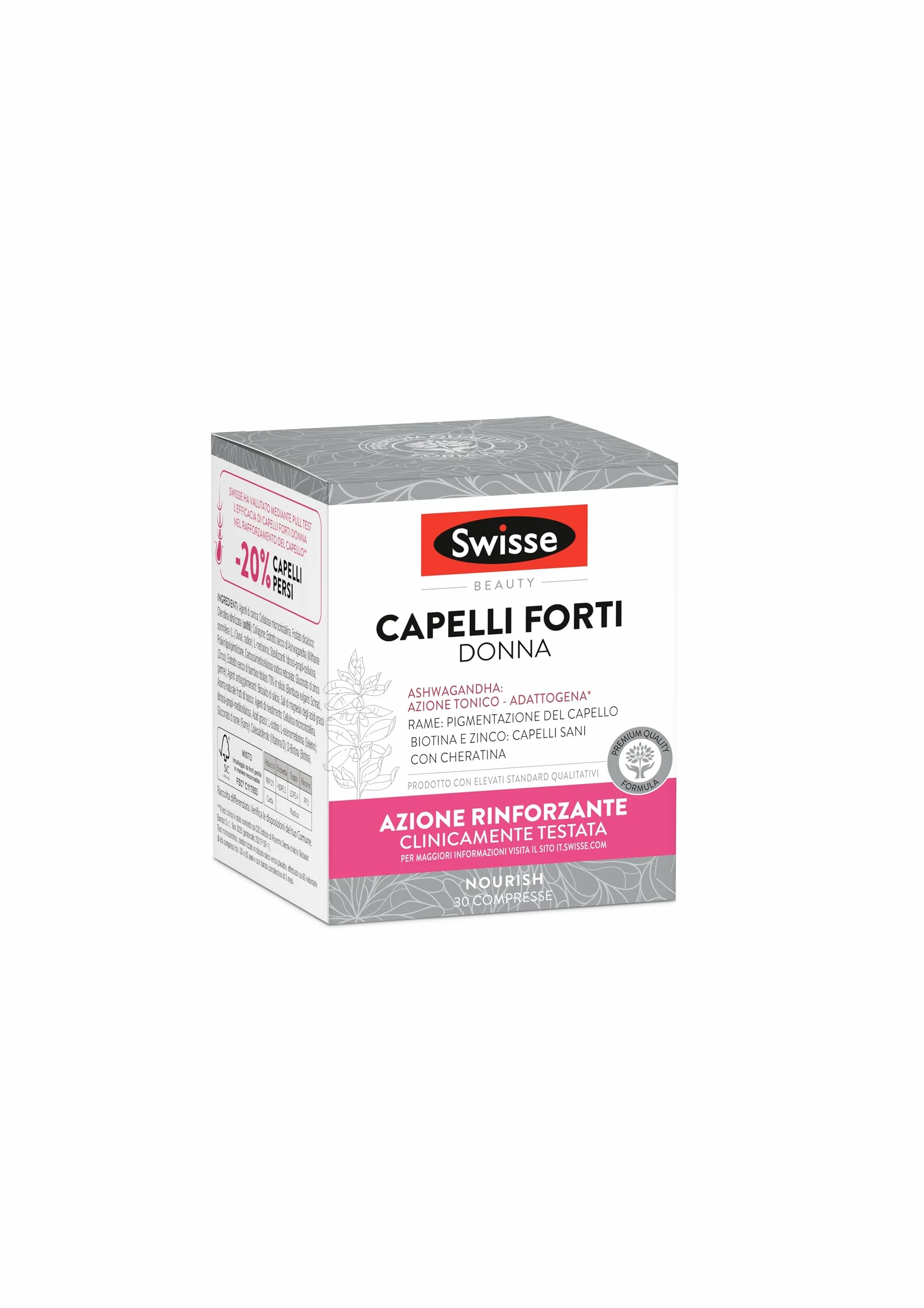 Swisse Capelli Forti Donna Integratore Alimentare 30 Compresse 1460 mg