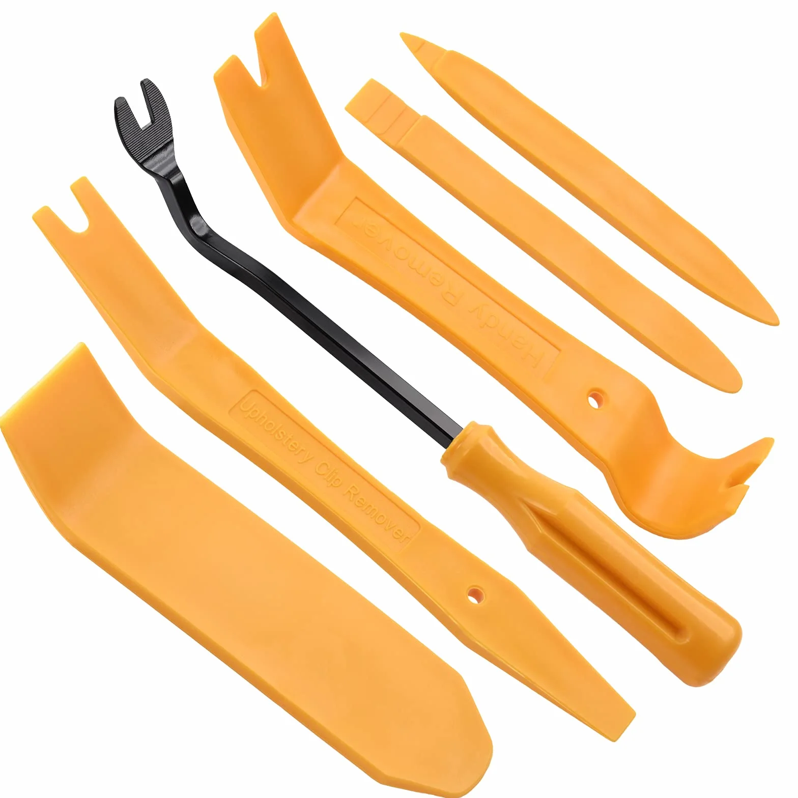 FOSHIO Set di 6 strumenti per smontaggio auto, strumenti per la rimozione della tappezzeria interna per set di cunei per modanature, per strumenti di rimozione e riparazione automotive per cruscotto