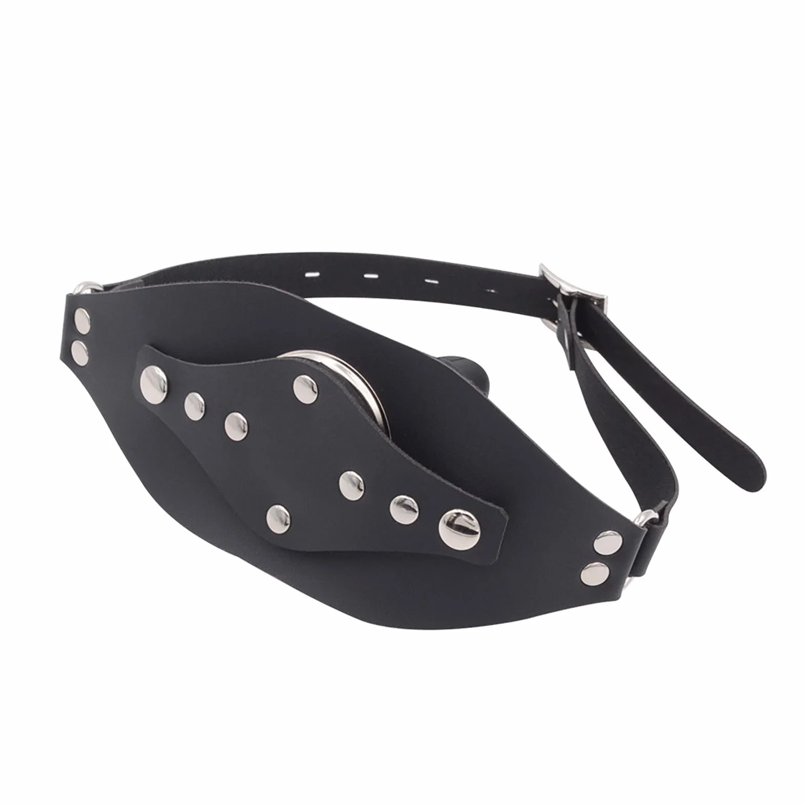 Bavaglio per Dildo in Silicone Rimovibile BDSM Sfera Regolabile Pelle 10cm