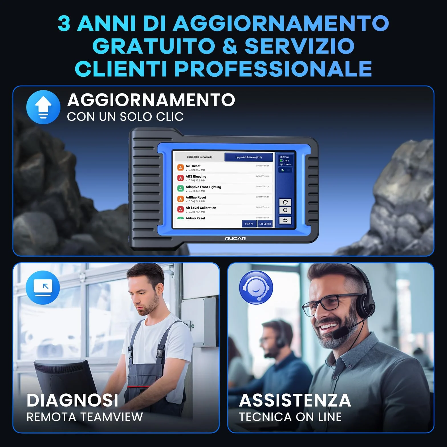 MUCAR VO7 OBD2 Diagnostica Auto ECU Codifica Controllo Bidirezionale Strumento Diagnostica Completo