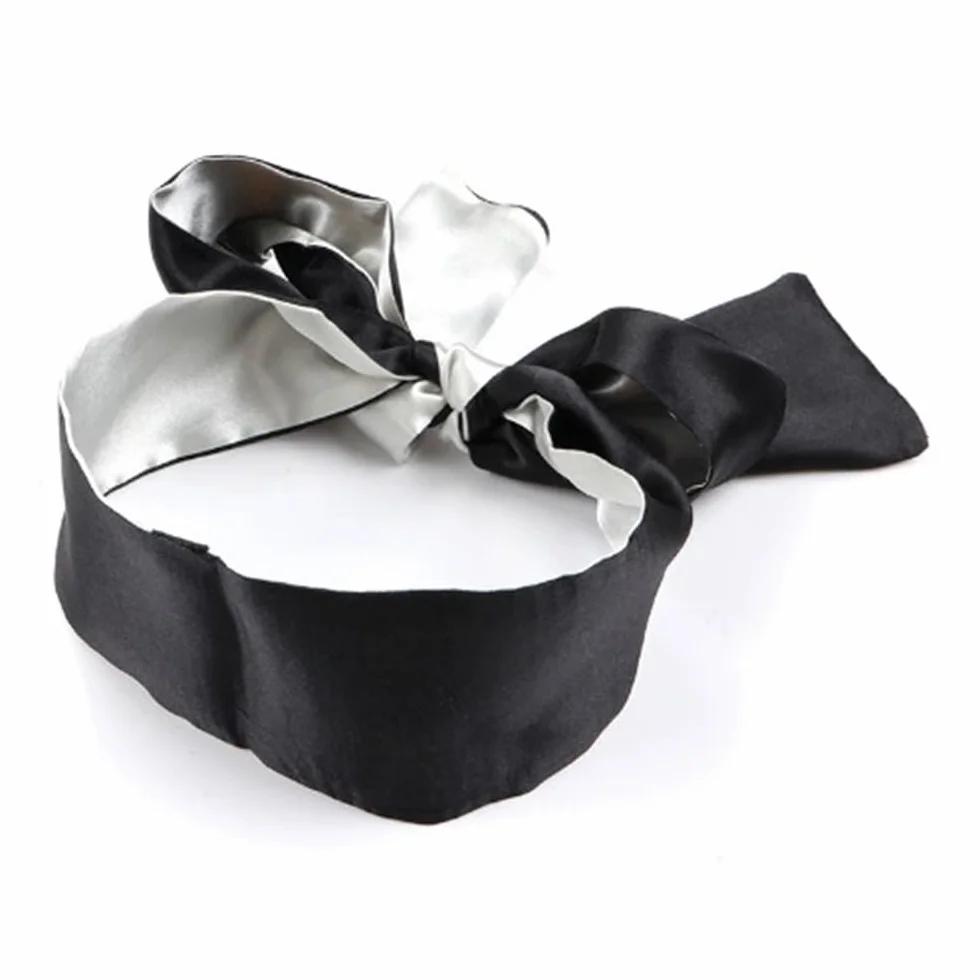Faux Leather Satin Eye Mask with Feather Ticklers French Cut Role Play Kit