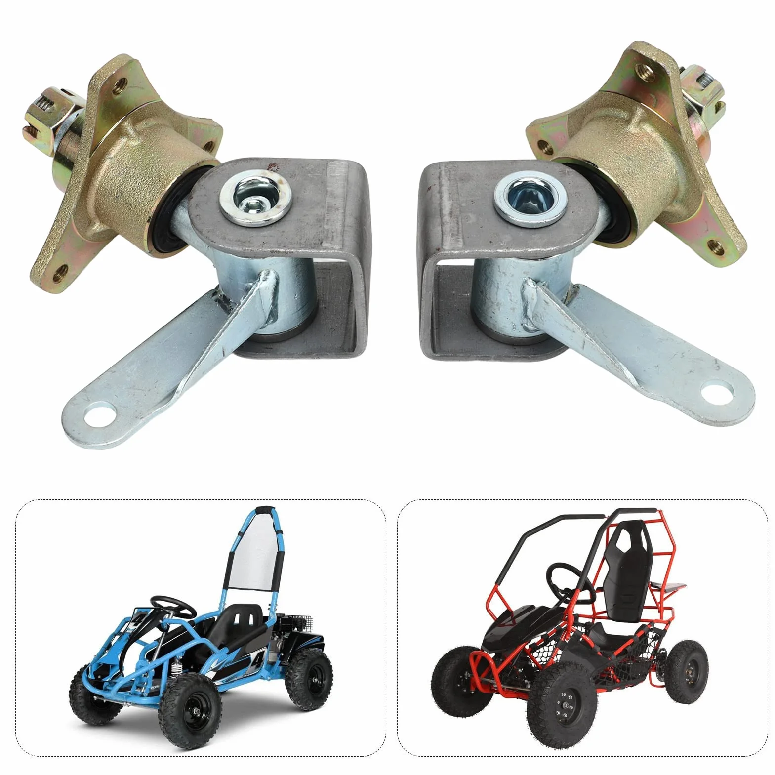 Asixxsix Perno del Fuso a snodo per Go Kart, 2 Pezzi 17mm Mozzi per Ruota Anteriore in Lega di Acciaio Perno dello sterzo per Pneumatici da 6 Pollici Quad Bike ATV Go Kart