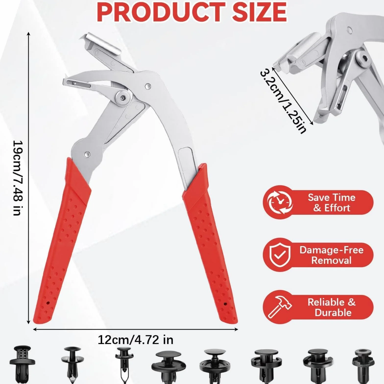 Pinza a clip auto per smontaggio riparazione rimozione rivestimenti pannelli porte cruscotto fissaggi esterni rivetti fibbie