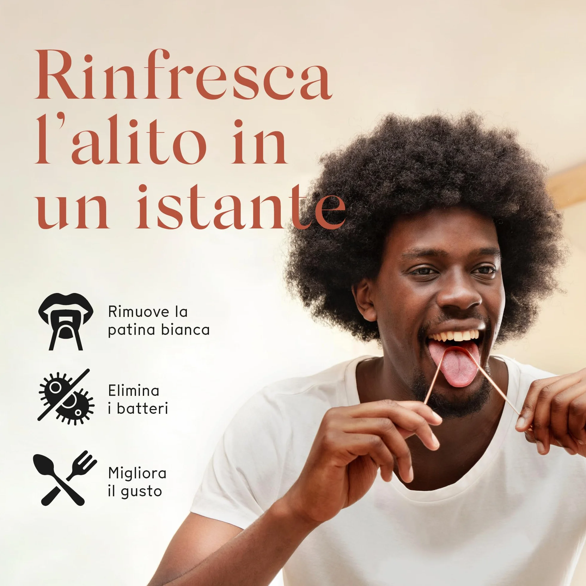 Arista Pulisci Lingua Nettalingua Rame Raschietto Lingua Igiene Orale Alito Cattivo