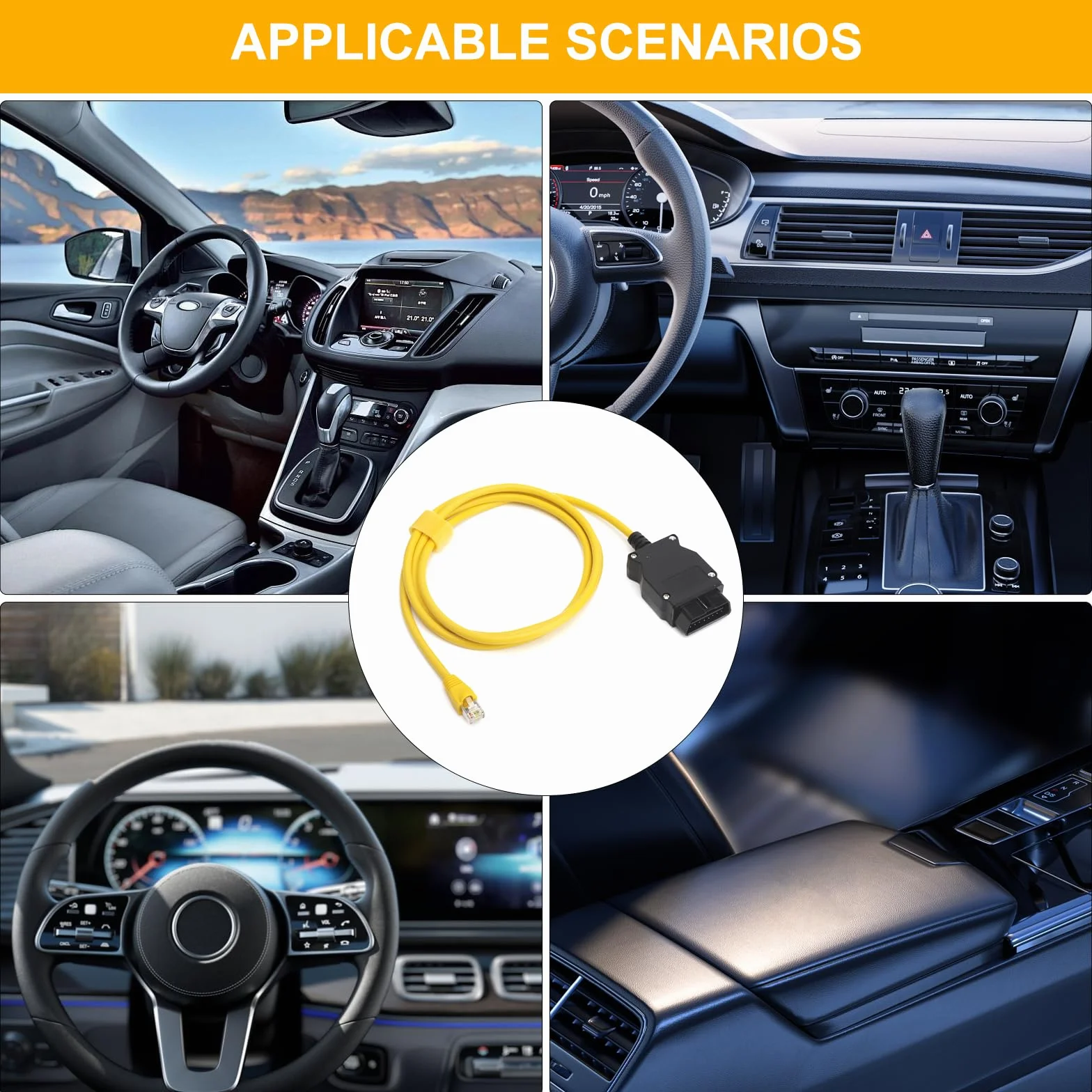 VOSSOT Cavo ENET OBD2 per BMW Serie F - Codifica Plug & Play con adattatore RJ45 Ethernet, compatibile con E-SYS