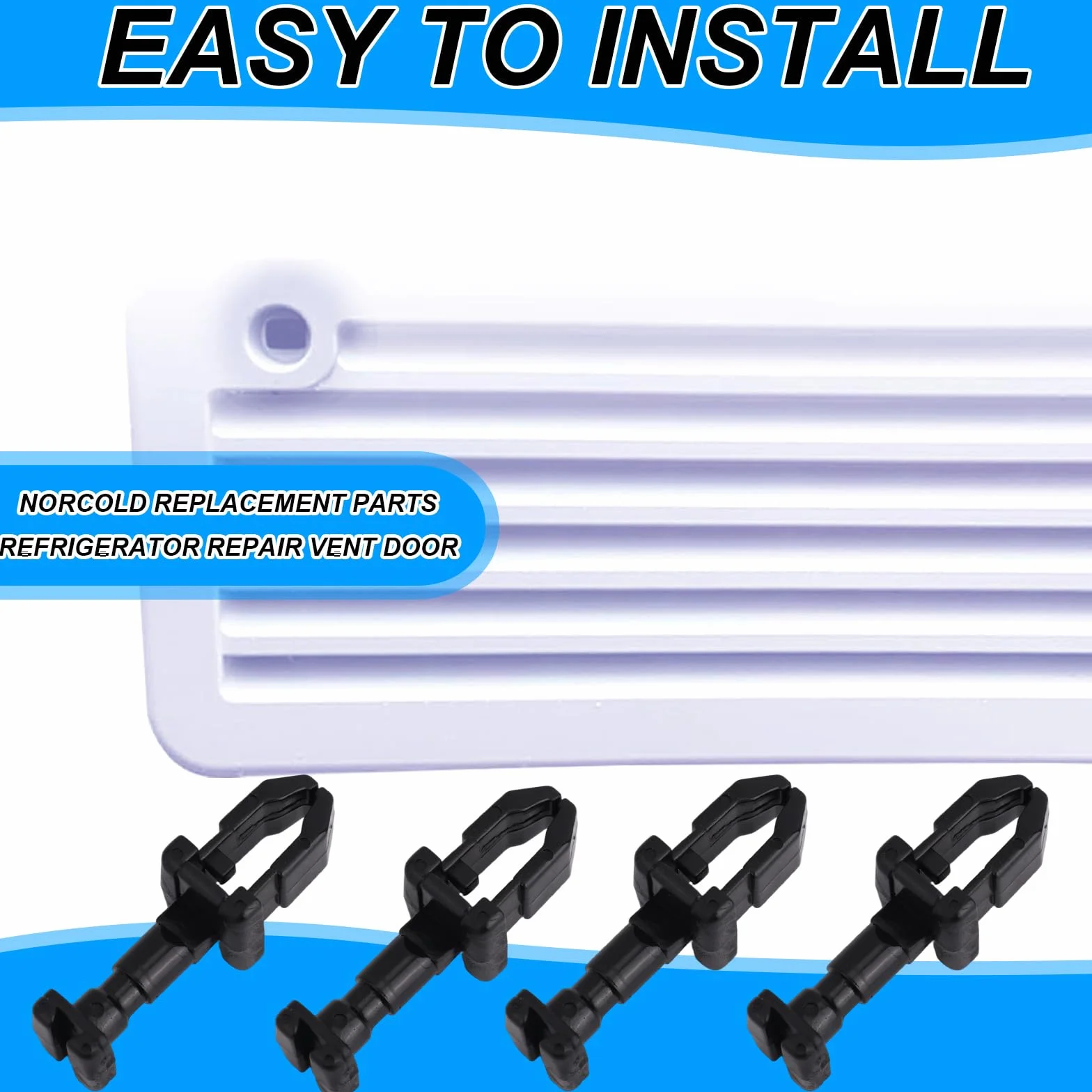 BOXOB 4pz Clip Sfiato Frigorifero RV per Norcold 617772, Chiusure Pannelli a Un Quarto Giro in Plastica Alta qualità Accessori e Parti Ricambio Sfiato Frigorifero Camper per Norcold(Nero)