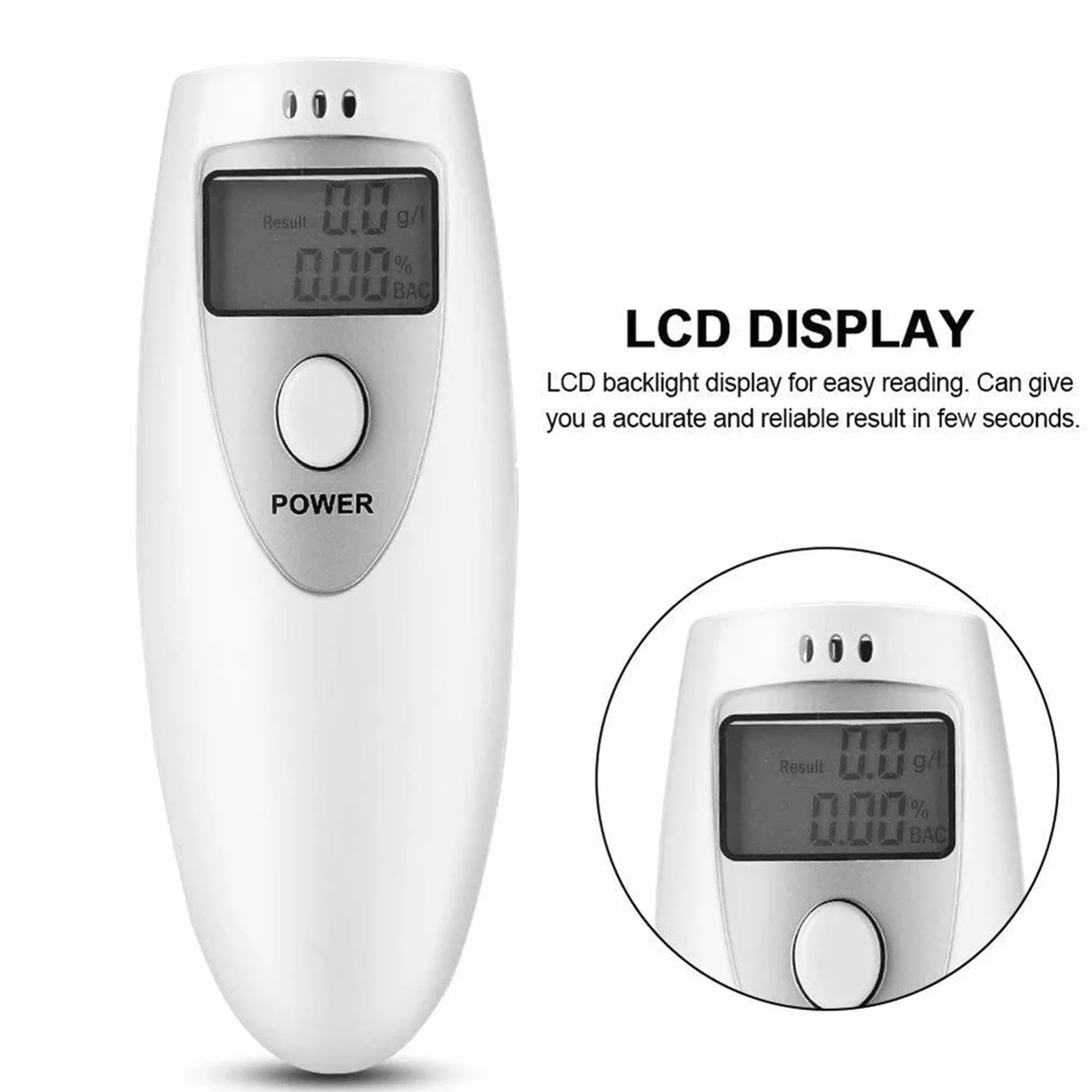 Alcolimetro Digitale, Alcol Test Etilometro Portatile Tester di Alcool con Display Etilometro per Alcol per Auto e Feste