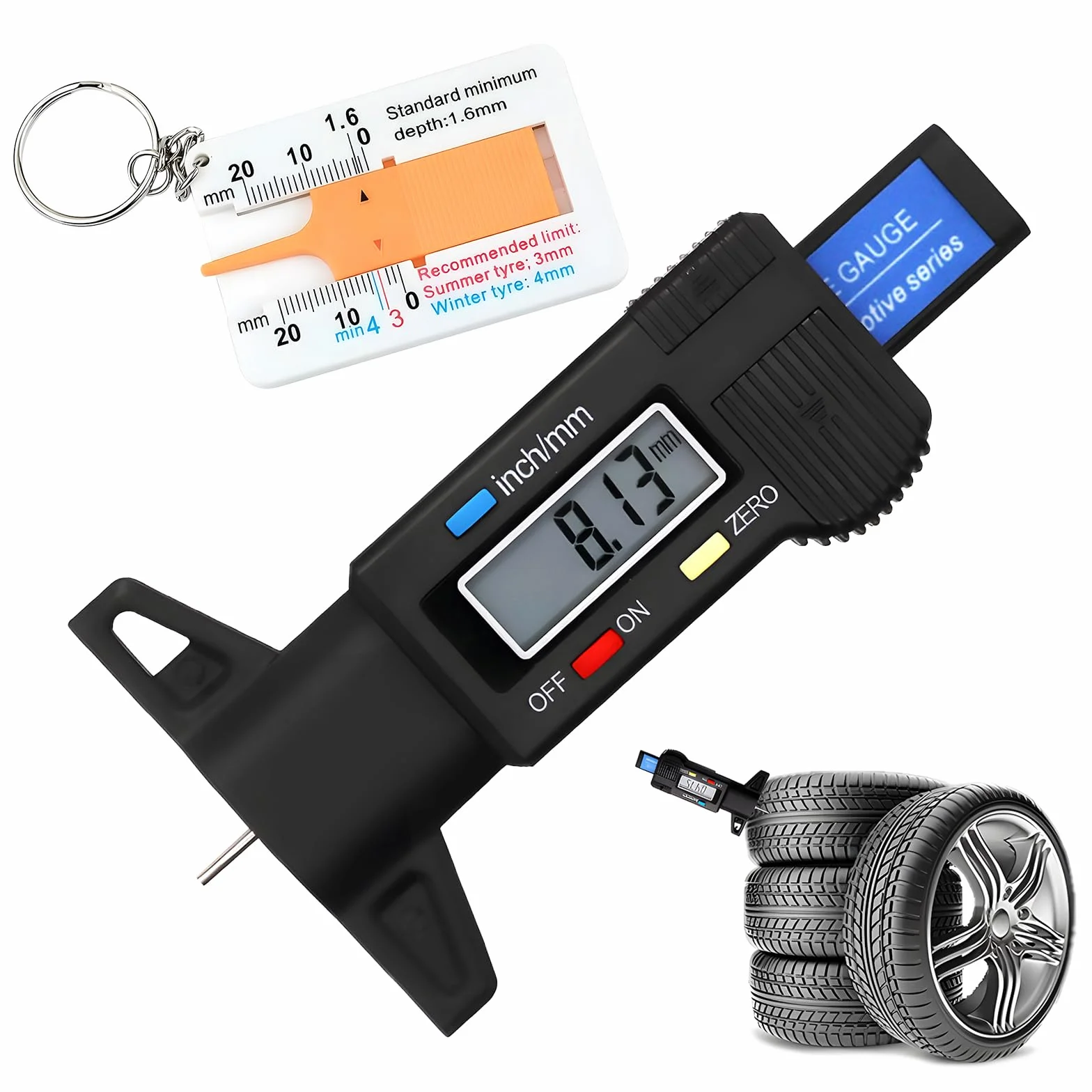 Digitale Misuratore Profondità Battistrada 0-25.4mm LCD Display Moto Auto Camion