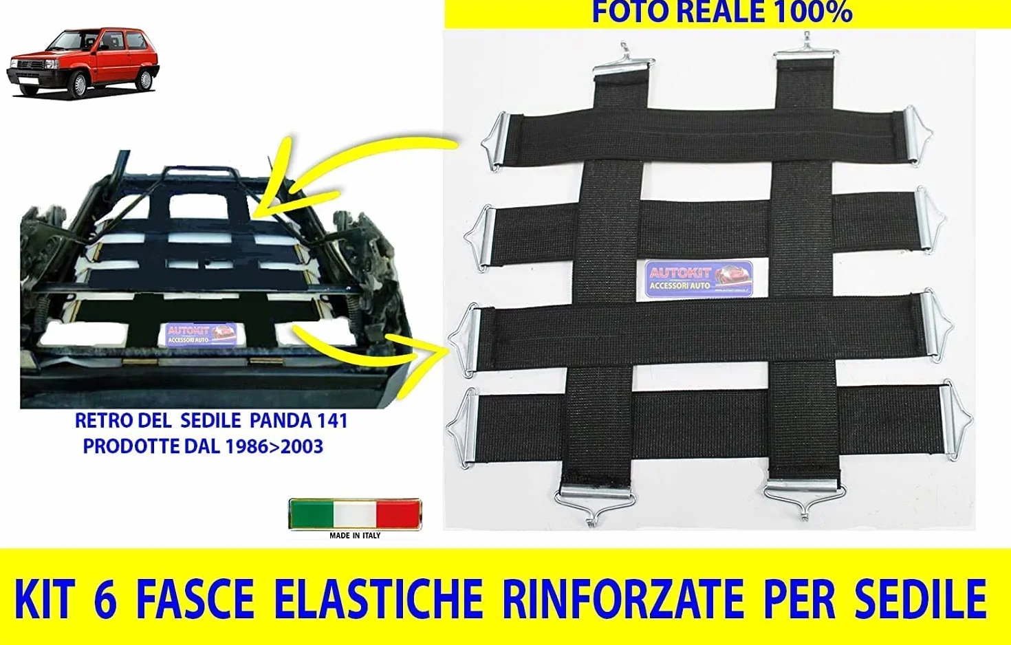 Sedile Panda 750 4x4 1986-2003 Imbottitura Spugna Poliuretano Flessibile Molle Rinforzate 20109SE