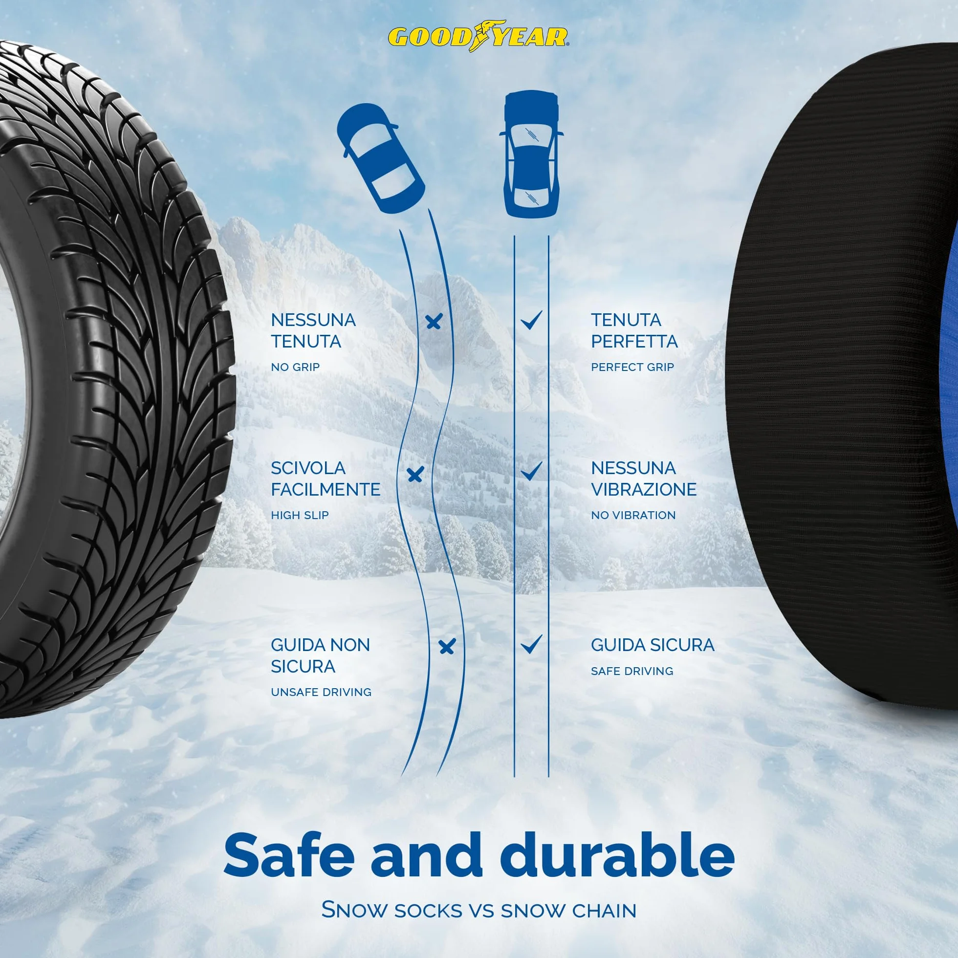 Goodyear Star Gripper Catene da Neve Tessuto Omologate EN 16662-1:2020 XL R14-R21