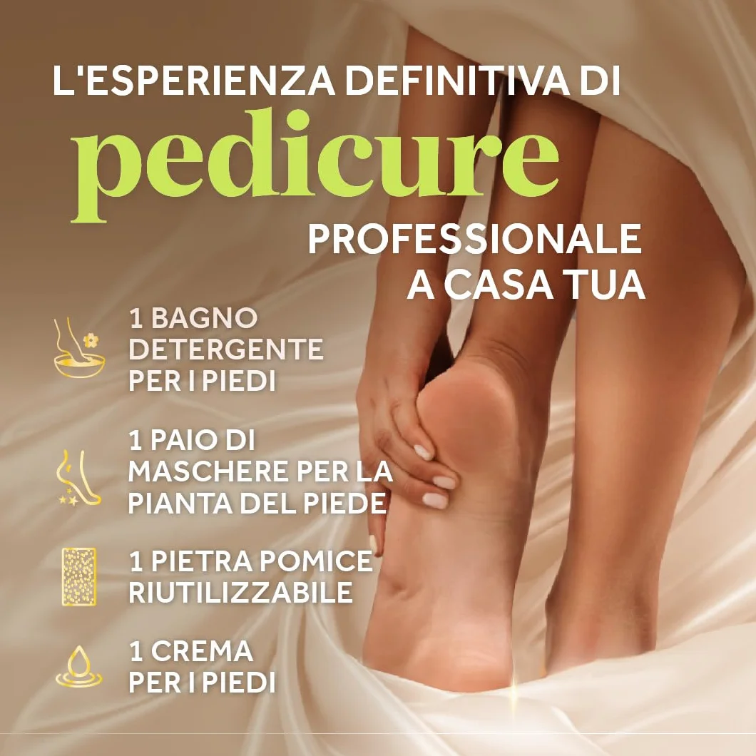 Dr. Scholl's Pedi Perfect Kit Pedicure Completo, Trattamento Piedi Secchi, Pediluvio, Pietra Pomice, Maschera e Crema idratante