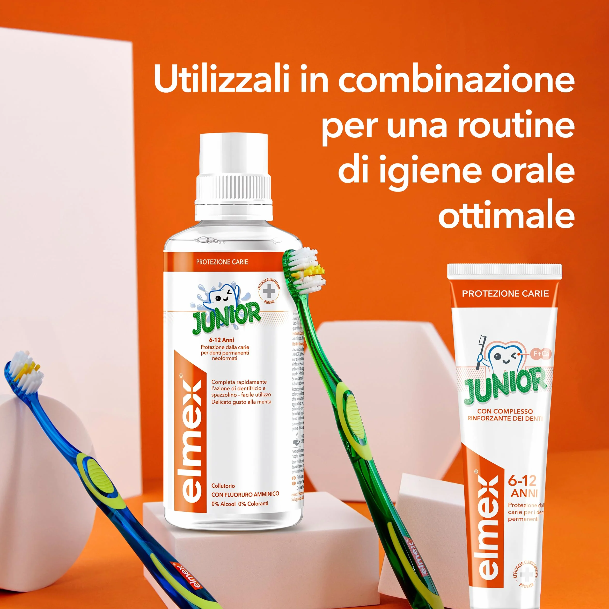 Elmex Dentifricio Junior 75ml Protezione Carie Bambini Denti Permanenti