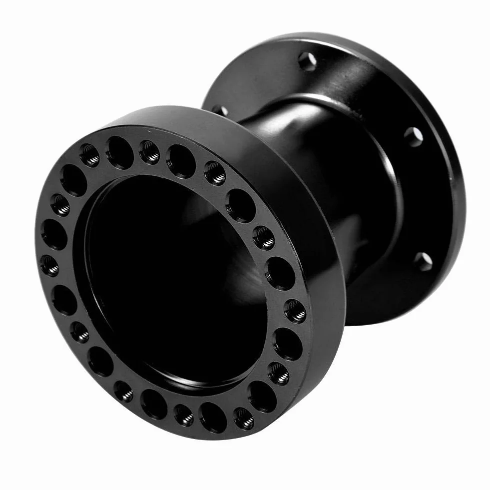 Nikou Mozzo kit adattatore mozzo volante in alluminio distanziale universale 3 pollici auto nero