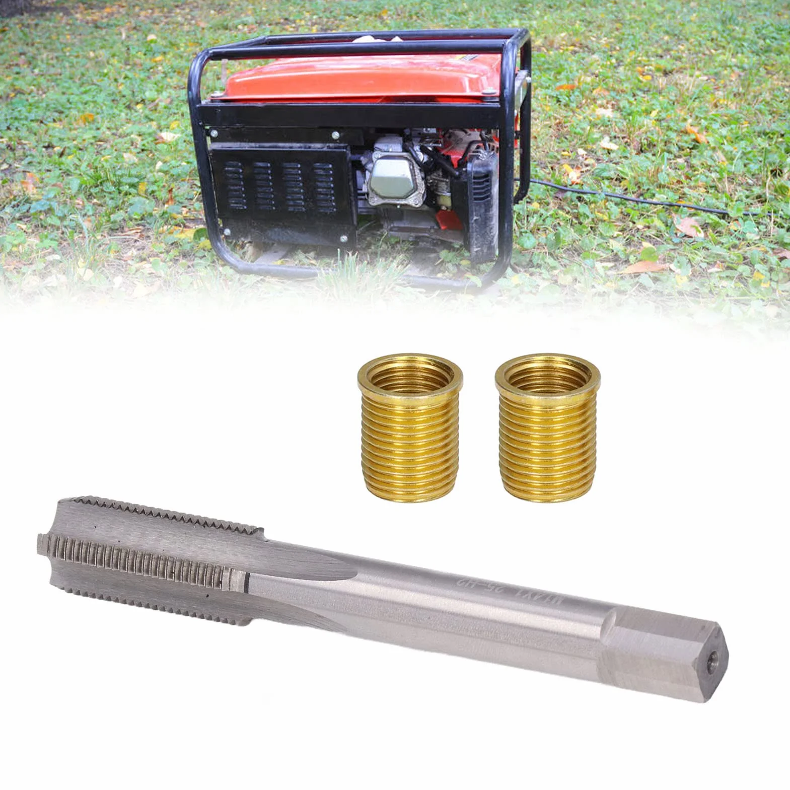 Ejoyous Strumenti di Riparazione Filettatura Candela M12 x 1,25 M14 x 1,25 Inserti Filettati Metallo TapKit
