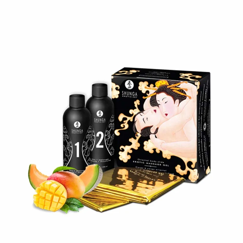 SHUNGA GEL DE MASAJE EROTICO CUERPO A CUERPO ORIENTAL MELON MANGO