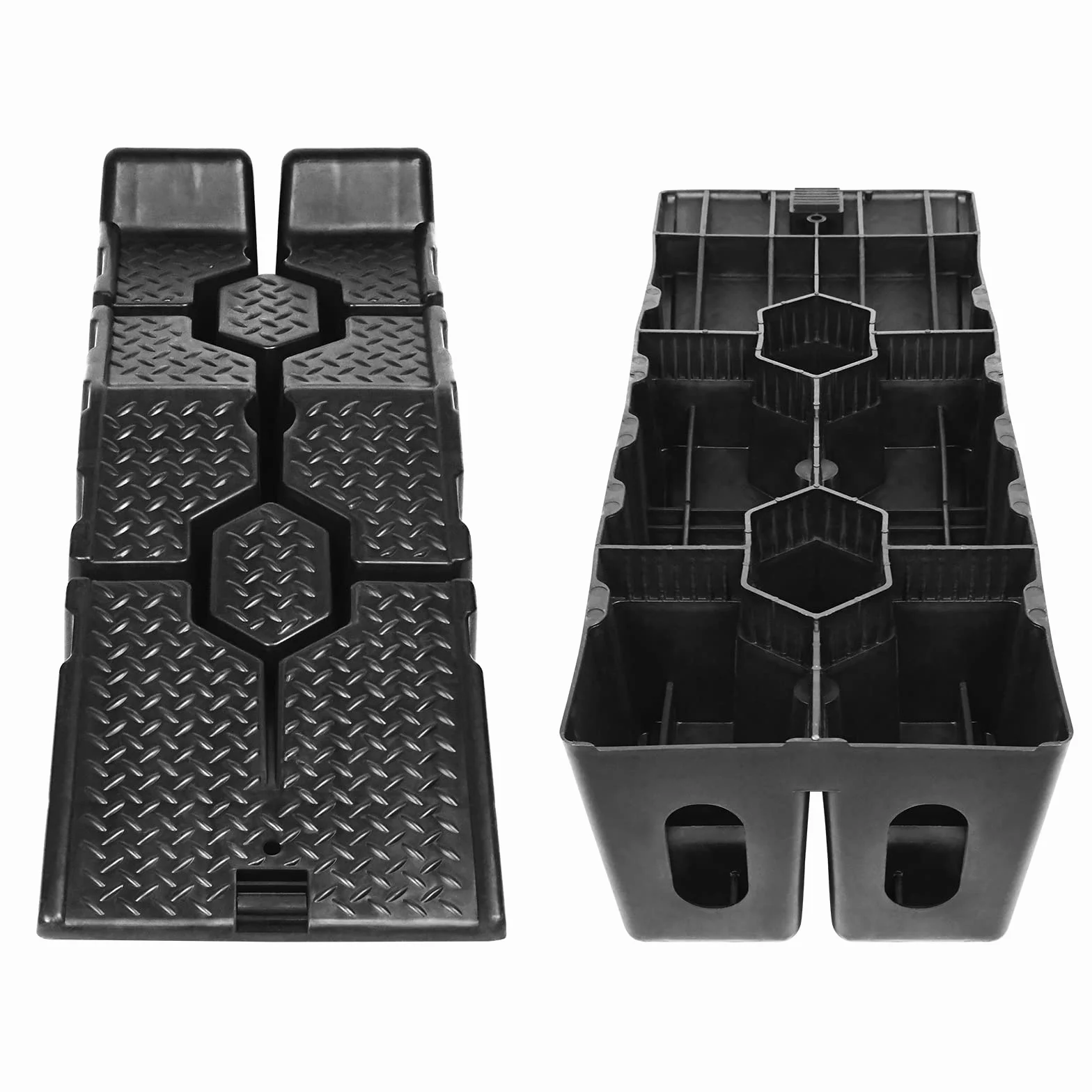 ACXIN 2 rampe di carico in plastica, capacità di carico 2,5 T, base di compressione, design antiscivolo, rampa di carico (90 x 33 x 22,5 cm, nero)