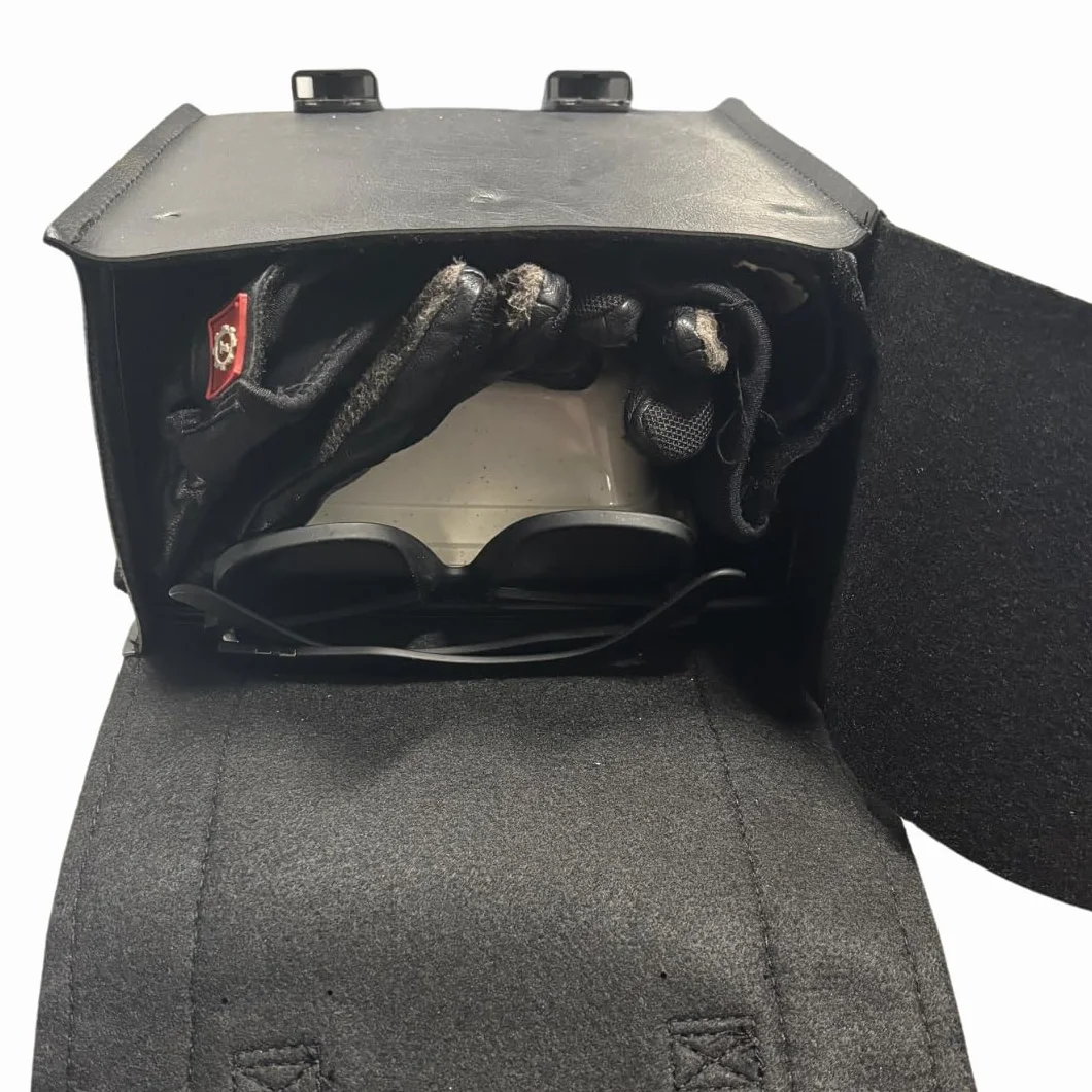 Dowco Willie & Max Black Jack Borsa per Sissy Bar Moto Pelle Sintetica 20,3x25,4x11,4 cm Nero