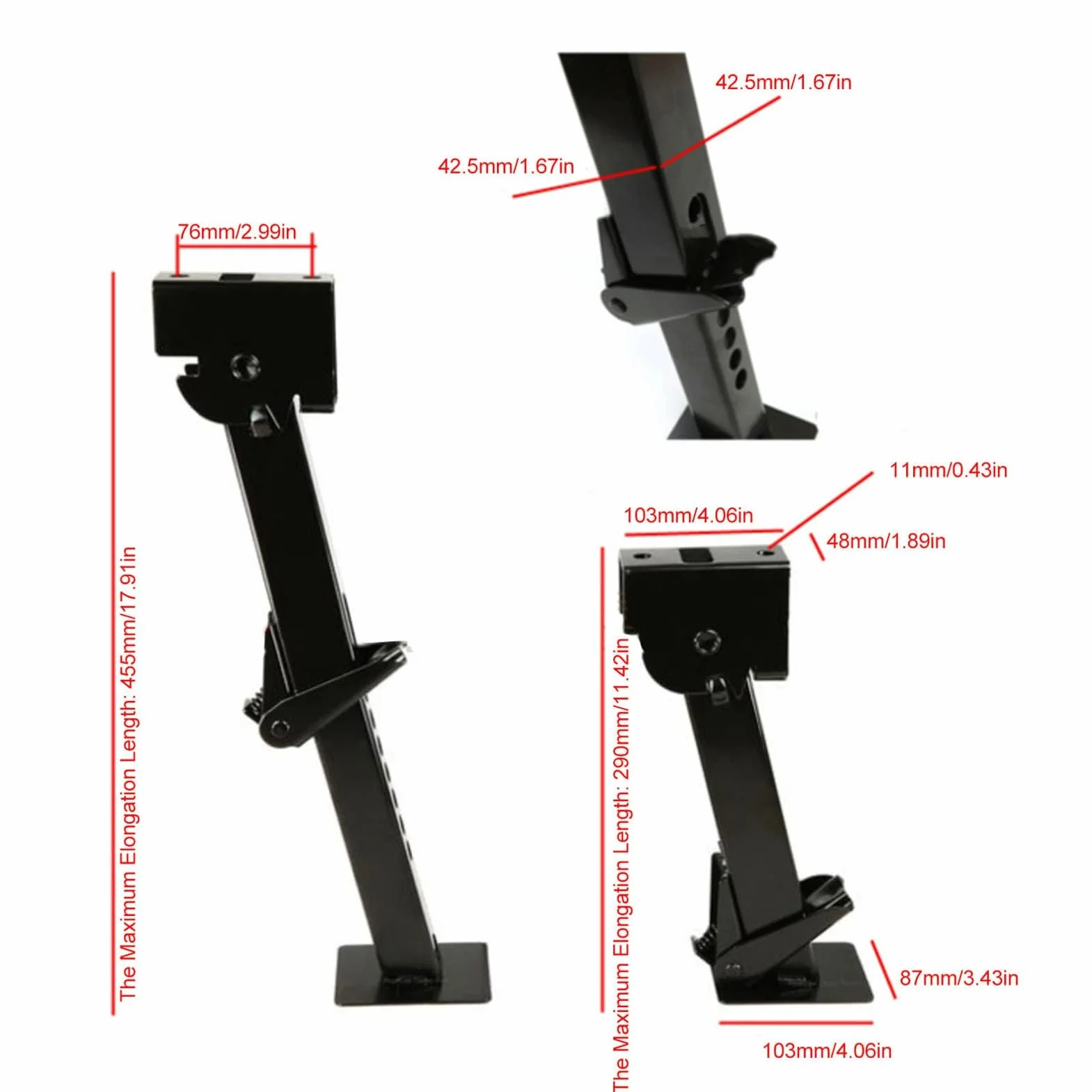 Cocoarm Stabilizzatore per cric, 2 cric telescopico con cerniera, regolabile, supporto stabilizzatore 650 lb, capacità di carico 1000 lb