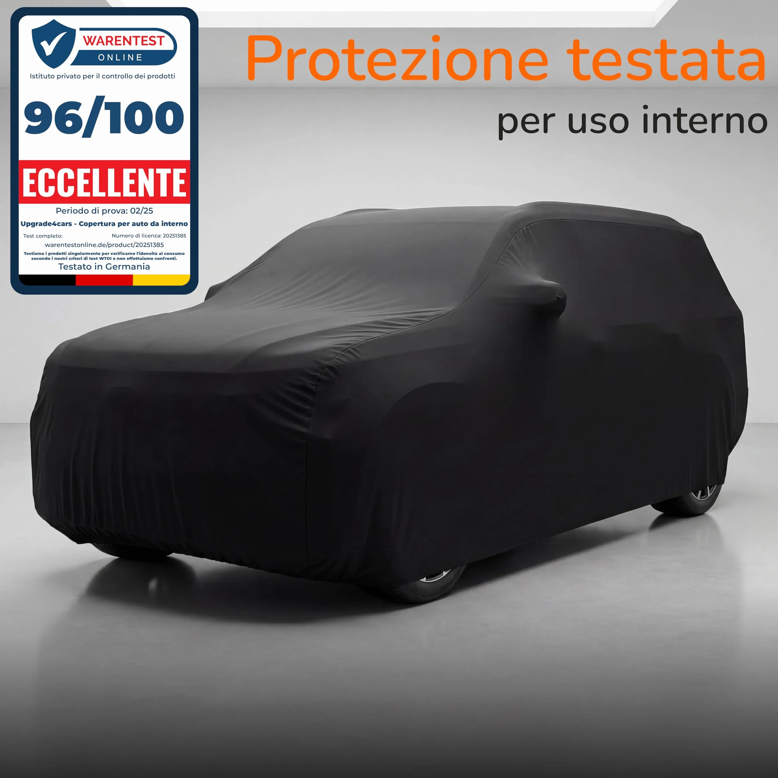 Upgrade4cars Telo Copriauto da Interno Elastico | Copertura Elasticizzato in Tessuto Nero | Dimensione SUV - M (450-480 cm)