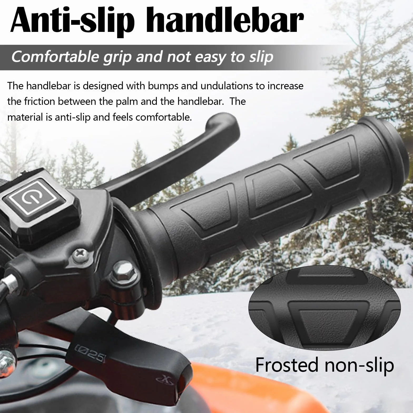 Manopole Riscaldate ATV da 12 V, Overgrip Riscaldato Per Moto Regolabile A 3 Livelli, Impermeabili Con Controllo Intelligente Della Temperatura