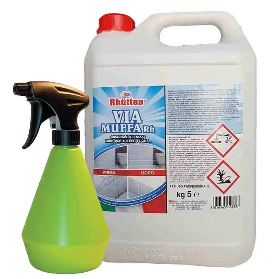 Antimuffa per Muri 5lt Via Muffa + Erogatore 0,8 lt