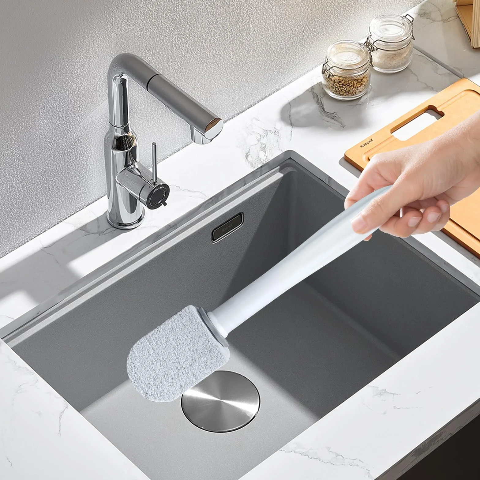 Scettar Pietra Pomice per WC 6 Pezzi Naturale con Manico Pulizia Macchie Bagno Toilette
