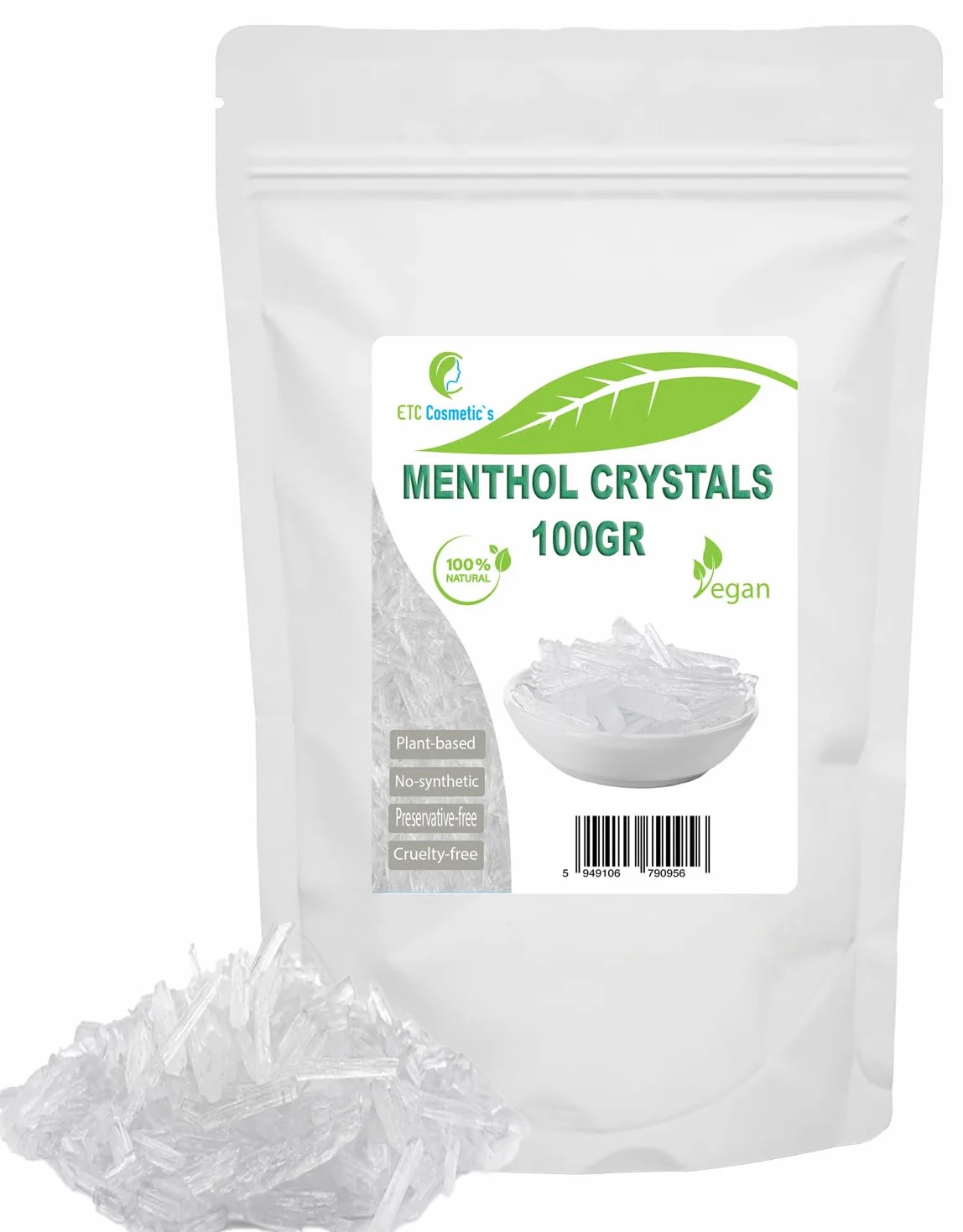 Cristalli di mentolo 100 gr effetto rinfrescante ingrediente cosmetico accessori sauna infuso olio di menta 100% naturale